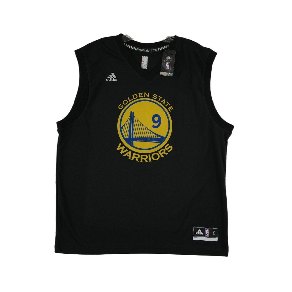 NEW Adidas San Francisco Warriors Jersey Men's Size‎ Large Black Iguodala 9